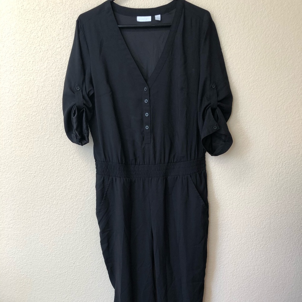 Black long pants romper